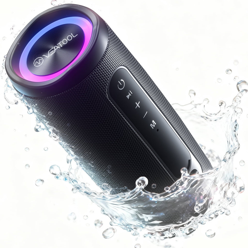 VEAT00L Bluetooth speaker, Wireless Portable Bluetooth Speaker with IPX7 Waterproof, Up to 30H Playtime,30W Powerful Bass,BT5.4,LED Lights,TWS Pairing for Home/Party/Outdoor/Beach,Birthday Gift